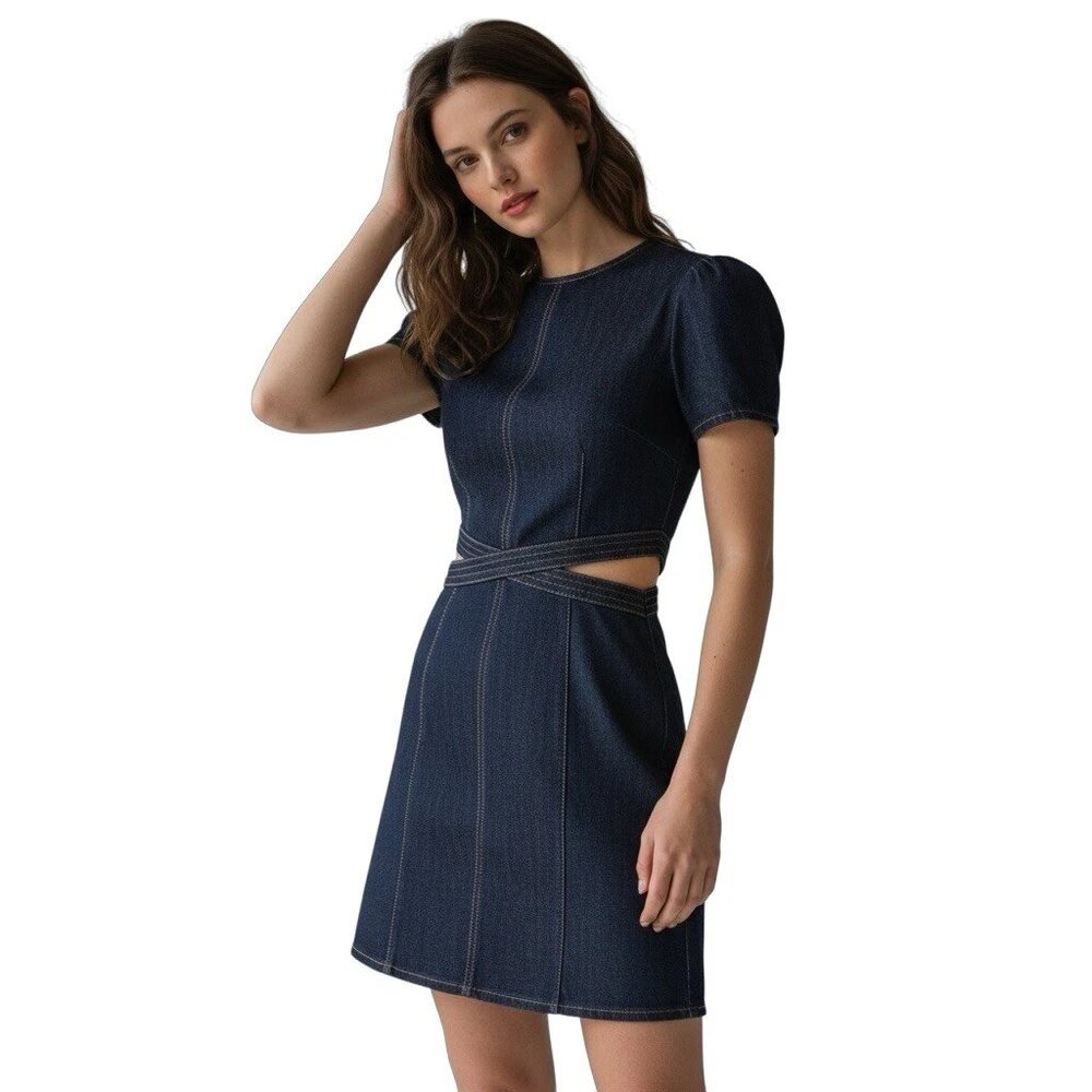 Cinq a Sept Maddy Cutout Denim Minidress 6